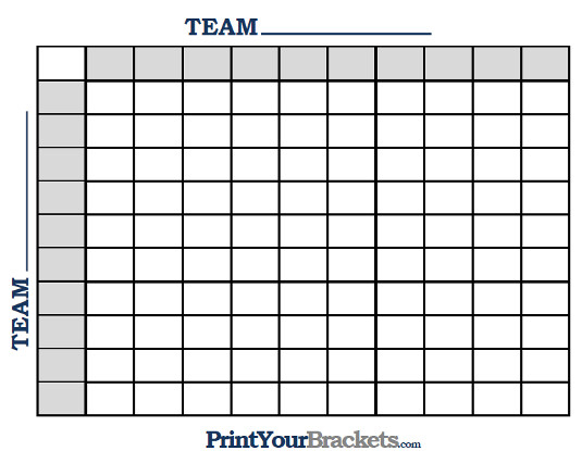 100 Square Football Pool Template Printable